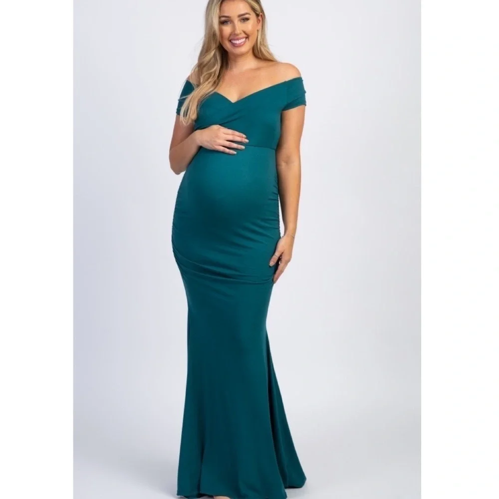 PinkBlush off the shoulder mermaid maxi nwot